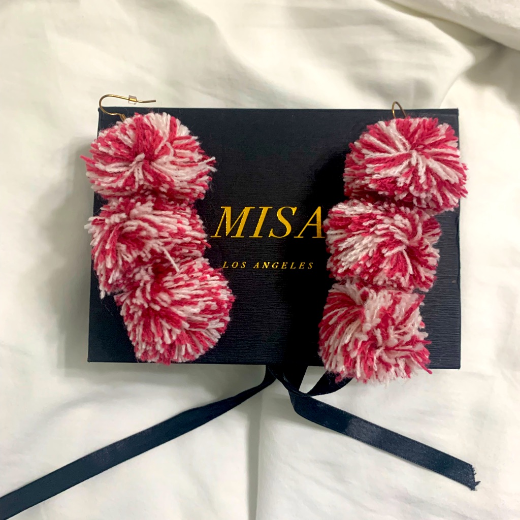 New Misa Caprice Pom Earrings